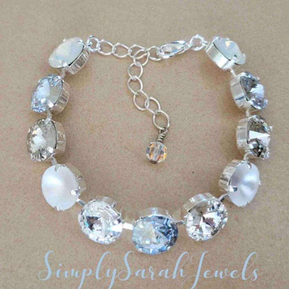 Austrian Crystal Tennis Bracelet in Silver